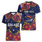 Personalized Adelaide Women V-Neck T-Shirt Aboriginal Pattern with Graffiti Style