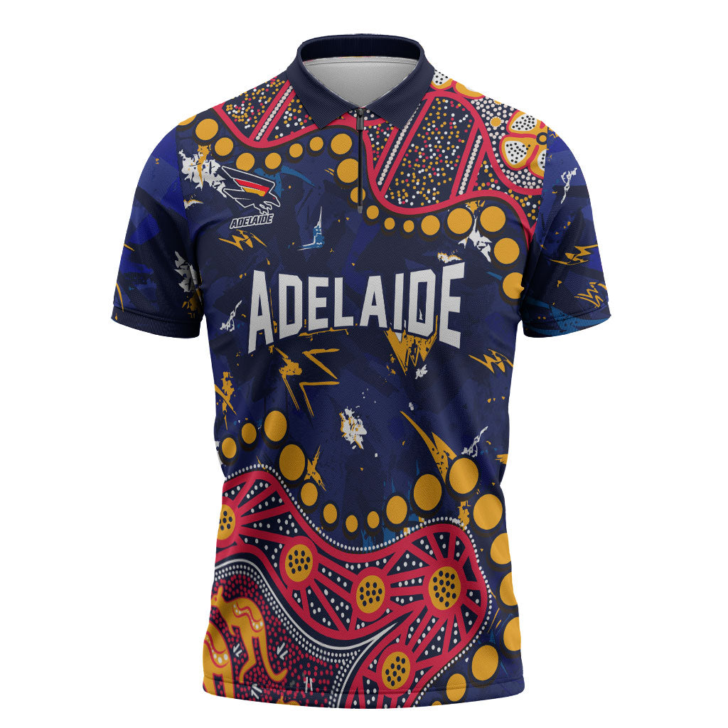 Personalized Adelaide Zipper Polo Shirt Aboriginal Pattern with Graffiti Style