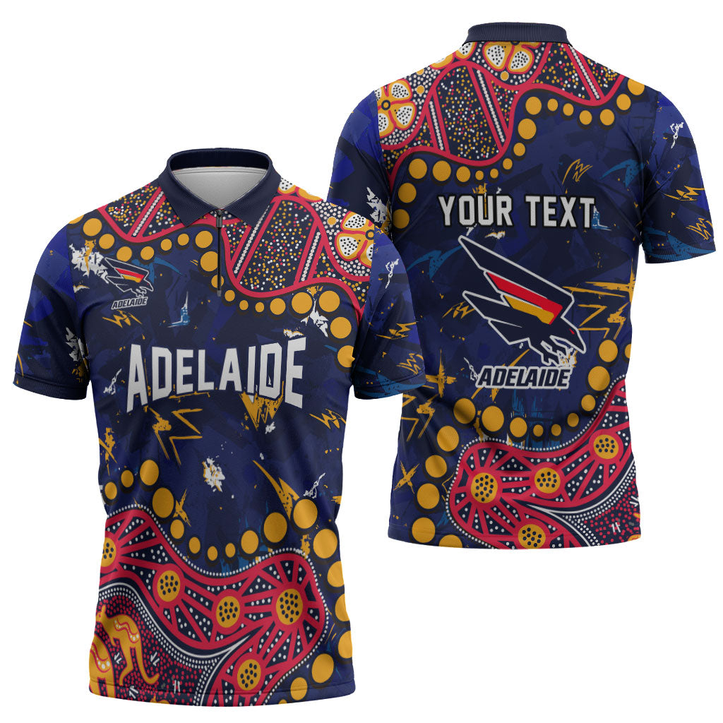 Personalized Adelaide Zipper Polo Shirt Aboriginal Pattern with Graffiti Style