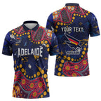 Personalized Adelaide Zipper Polo Shirt Aboriginal Pattern with Graffiti Style