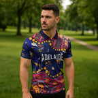 Personalized Adelaide Zipper Polo Shirt Aboriginal Pattern with Graffiti Style