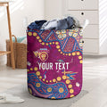 Personalized Brisbane Lions Laundry Basket Aboriginal Pattern with Graffiti Style