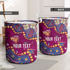 Personalized Brisbane Lions Laundry Basket Aboriginal Pattern with Graffiti Style