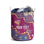 Personalized Brisbane Lions Laundry Basket Aboriginal Pattern with Graffiti Style