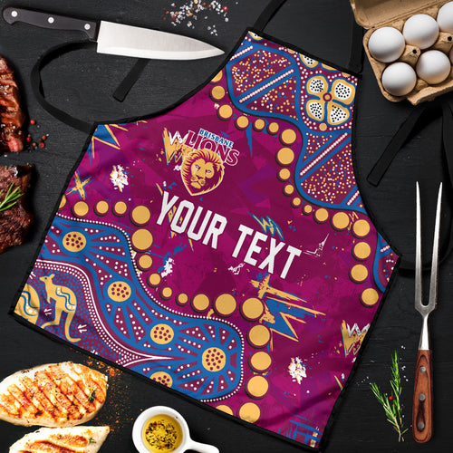 Personalized Brisbane Lions Apron Aboriginal Pattern with Graffiti Style