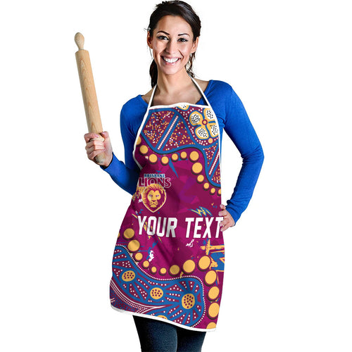 Personalized Brisbane Lions Apron Aboriginal Pattern with Graffiti Style