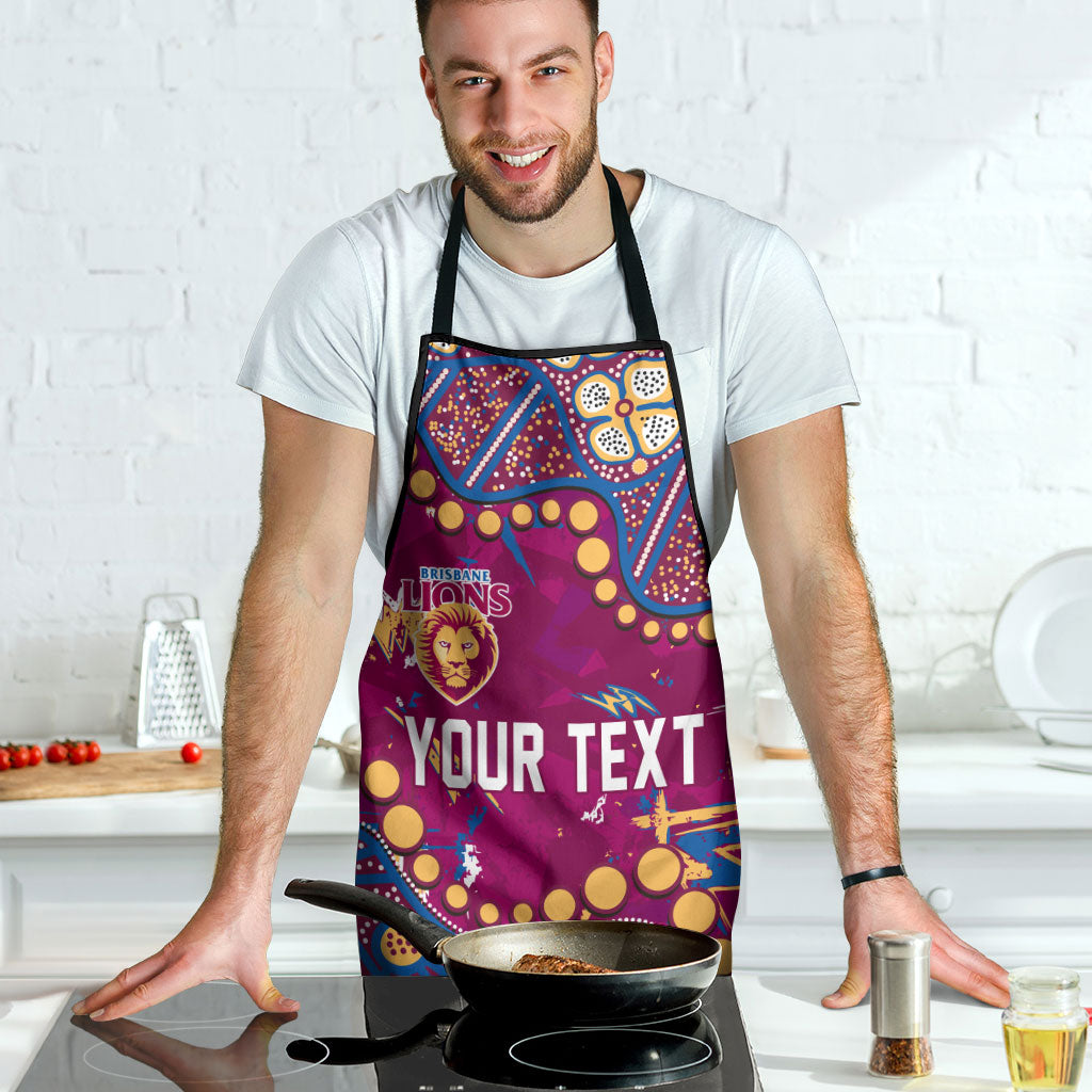 Personalized Brisbane Lions Apron Aboriginal Pattern with Graffiti Style