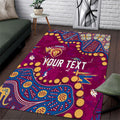 Personalized Brisbane Lions Area Rug Aboriginal Pattern with Graffiti Style