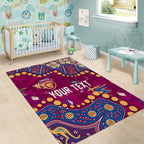 Personalized Brisbane Lions Area Rug Aboriginal Pattern with Graffiti Style