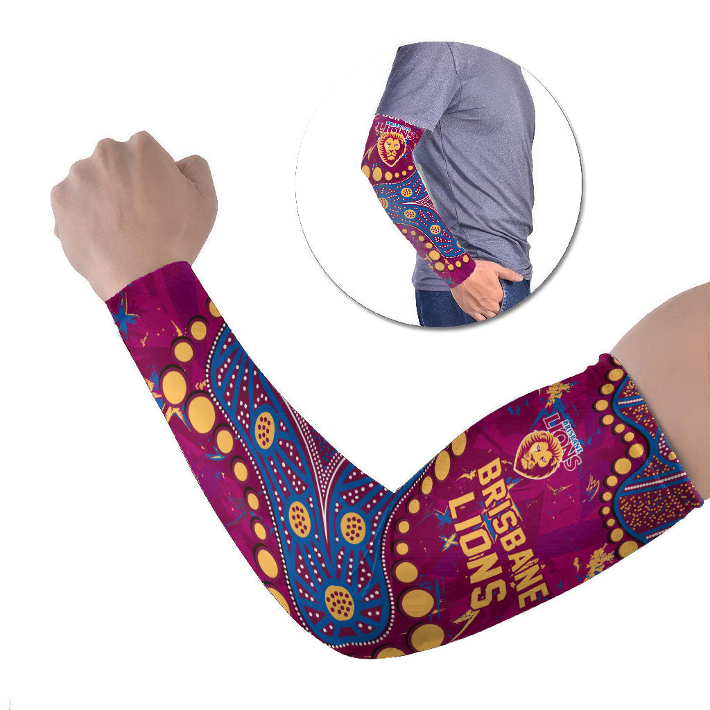 Personalized Brisbane Lions Arm Sleeves Aboriginal Pattern with Graffiti Style