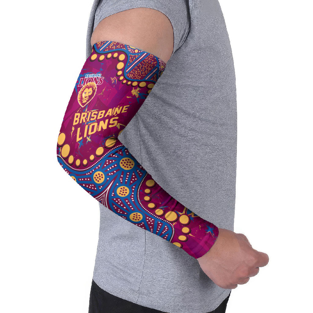 Personalized Brisbane Lions Arm Sleeves Aboriginal Pattern with Graffiti Style