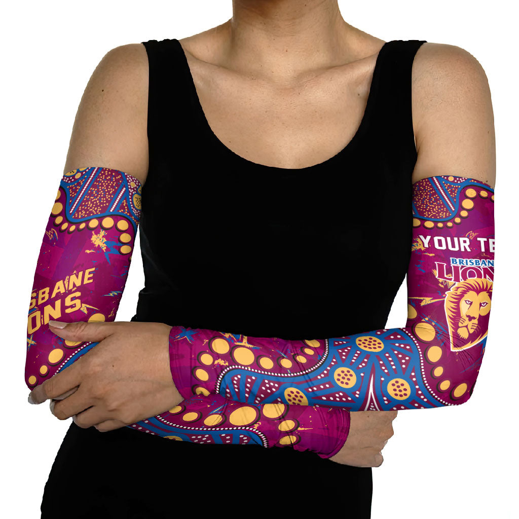 Personalized Brisbane Lions Arm Sleeves Aboriginal Pattern with Graffiti Style