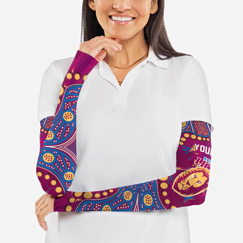 Personalized Brisbane Lions Arm Sleeves Aboriginal Pattern with Graffiti Style
