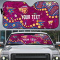 Personalized Brisbane Lions Auto Sun Shade Aboriginal Pattern with Graffiti Style