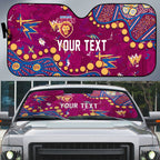 Personalized Brisbane Lions Auto Sun Shade Aboriginal Pattern with Graffiti Style