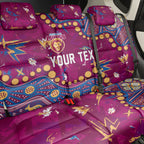 Personalized Brisbane Lions Back Car Seat Cover Aboriginal Pattern with Graffiti Style