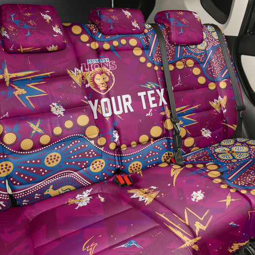 Personalized Brisbane Lions Back Car Seat Cover Aboriginal Pattern with Graffiti Style