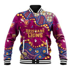Personalized Brisbane Lions Baseball Jacket Aboriginal Pattern with Graffiti Style