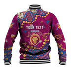 Personalized Brisbane Lions Baseball Jacket Aboriginal Pattern with Graffiti Style