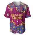 Personalized Brisbane Lions Baseball Jersey Aboriginal Pattern with Graffiti Style