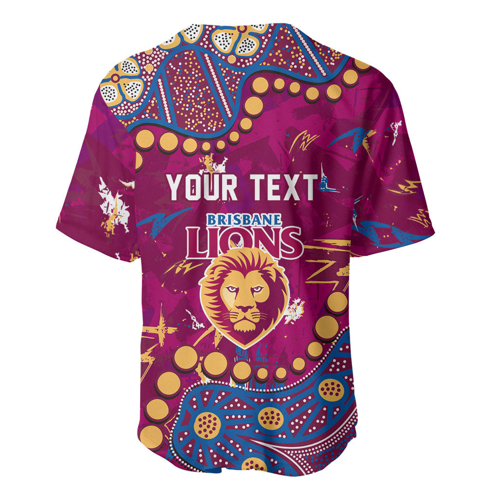 Personalized Brisbane Lions Baseball Jersey Aboriginal Pattern with Graffiti Style