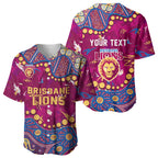 Personalized Brisbane Lions Baseball Jersey Aboriginal Pattern with Graffiti Style