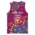 Personalized Brisbane Lions Basketball Jersey Aboriginal Pattern with Graffiti Style