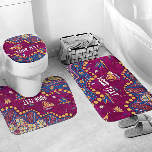 Personalized Brisbane Lions Bathroom Set Aboriginal Pattern with Graffiti Style