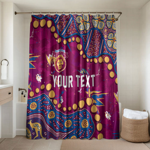 Personalized Brisbane Lions Bathroom Set Aboriginal Pattern with Graffiti Style
