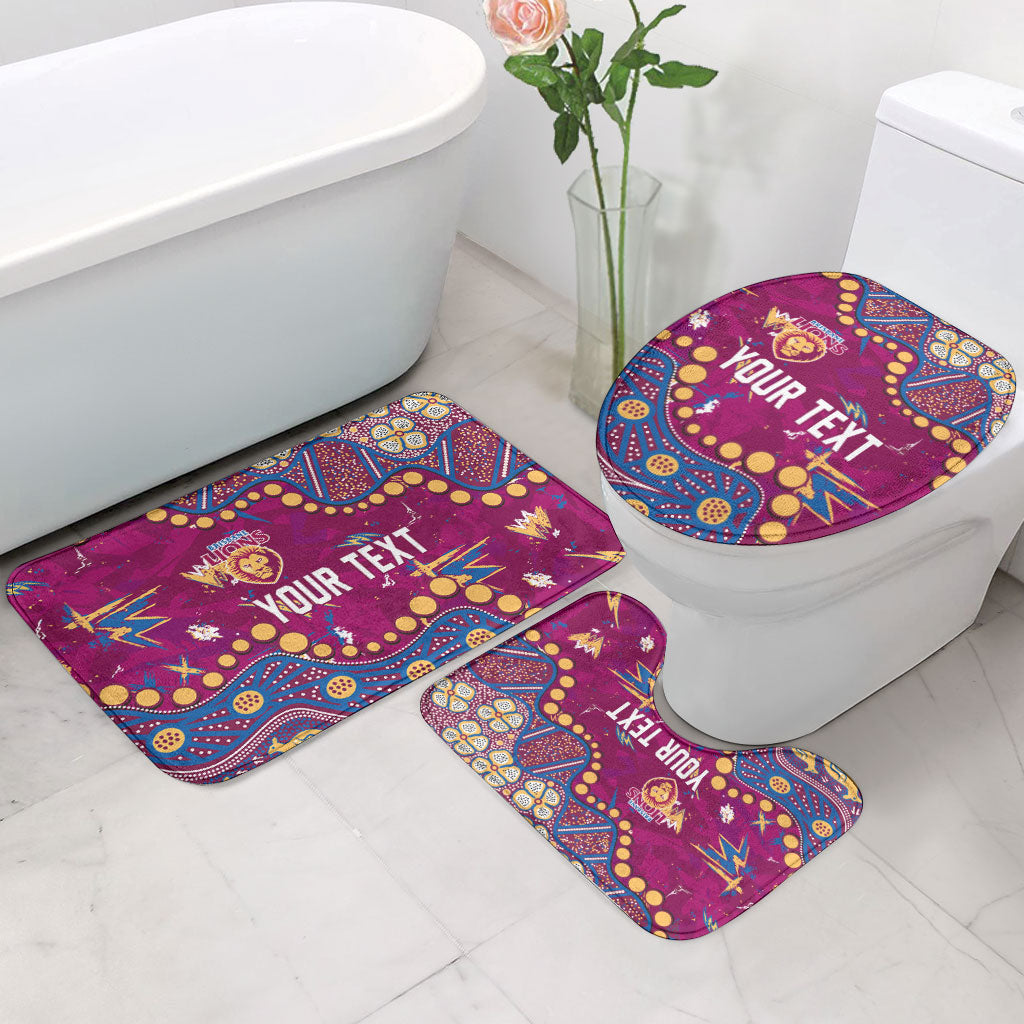 Personalized Brisbane Lions Bathroom Set Aboriginal Pattern with Graffiti Style