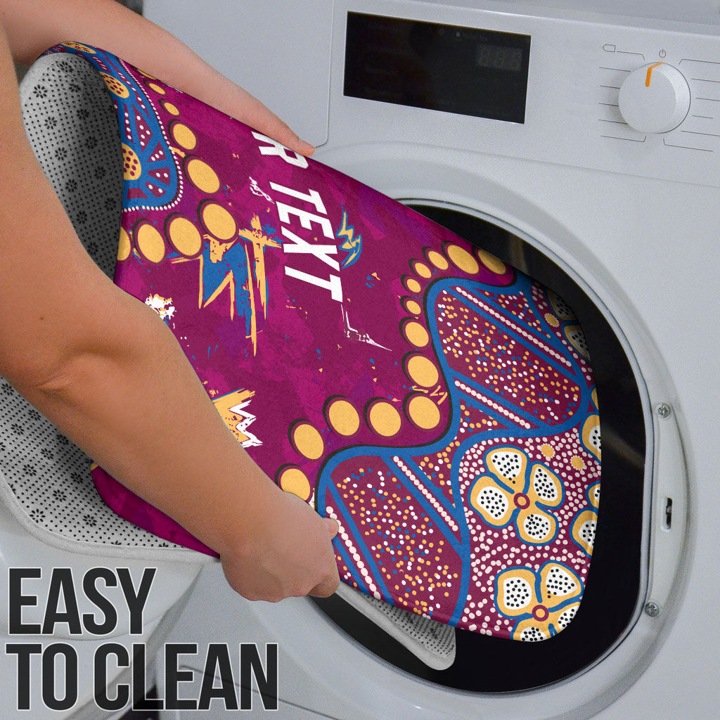 Personalized Brisbane Lions Bathroom Set Aboriginal Pattern with Graffiti Style