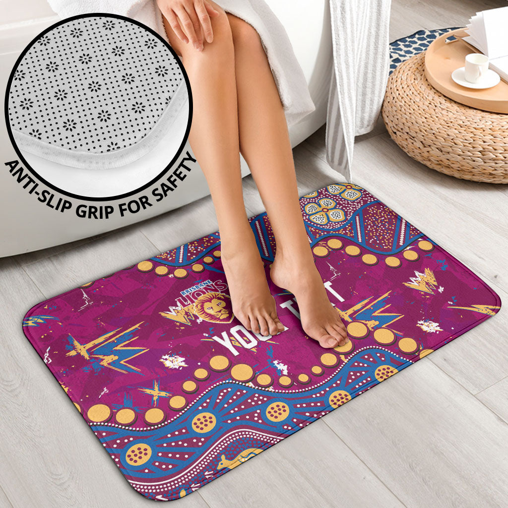 Personalized Brisbane Lions Bathroom Set Aboriginal Pattern with Graffiti Style