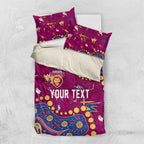 Personalized Brisbane Lions Bedding Set Aboriginal Pattern with Graffiti Style