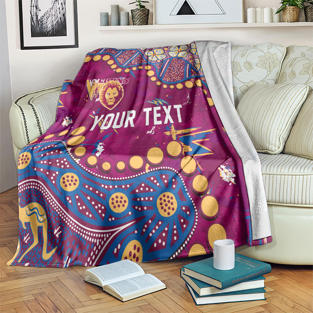 Personalized Brisbane Lions Blanket Aboriginal Pattern with Graffiti Style