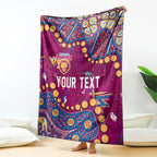 Personalized Brisbane Lions Blanket Aboriginal Pattern with Graffiti Style