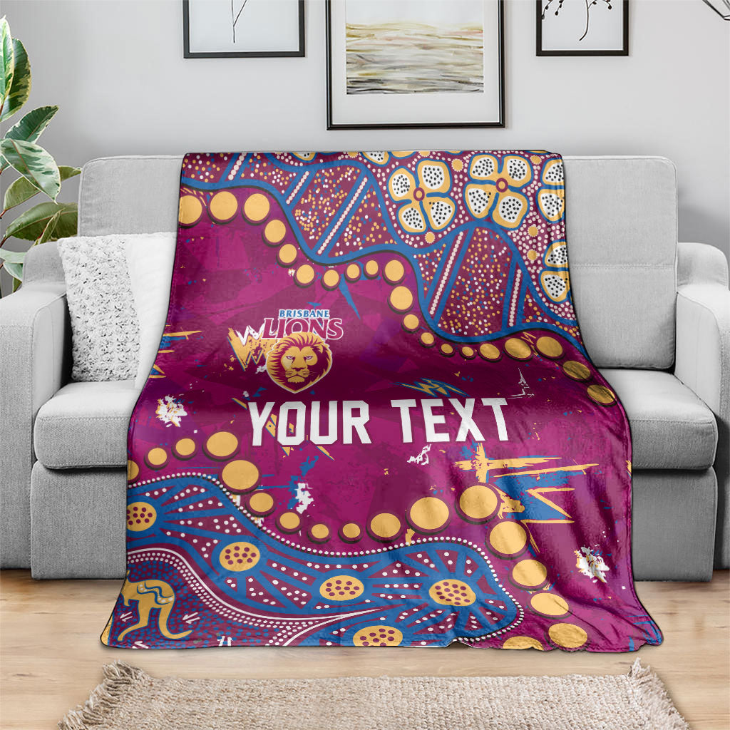 Personalized Brisbane Lions Blanket Aboriginal Pattern with Graffiti Style