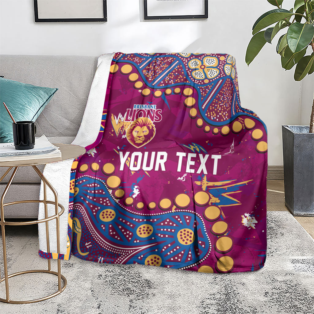 Personalized Brisbane Lions Blanket Aboriginal Pattern with Graffiti Style