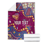 Personalized Brisbane Lions Blanket Aboriginal Pattern with Graffiti Style