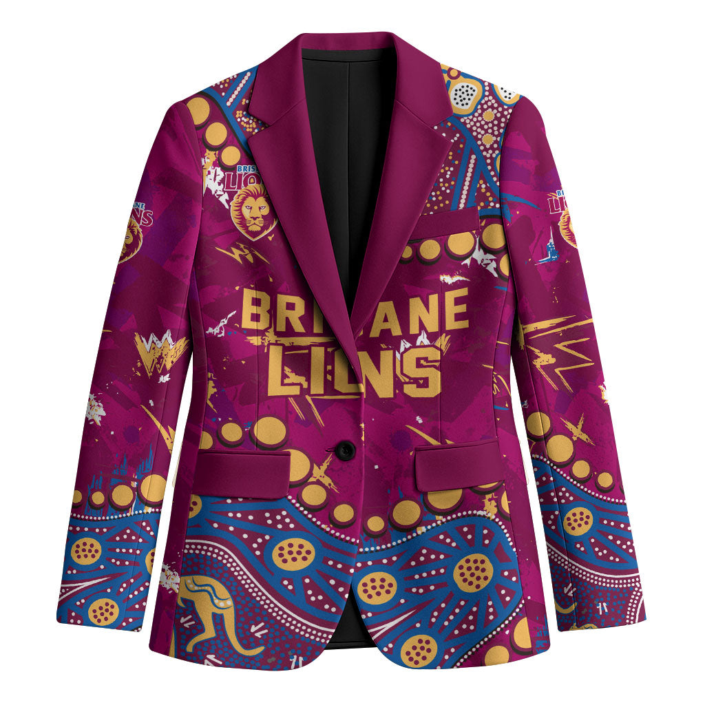 Personalized Brisbane Lions Blazer Aboriginal Pattern with Graffiti Style