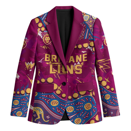 Personalized Brisbane Lions Blazer Aboriginal Pattern with Graffiti Style