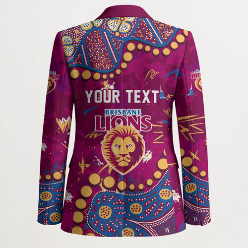 Personalized Brisbane Lions Blazer Aboriginal Pattern with Graffiti Style