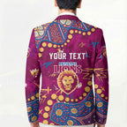 Personalized Brisbane Lions Blazer Aboriginal Pattern with Graffiti Style