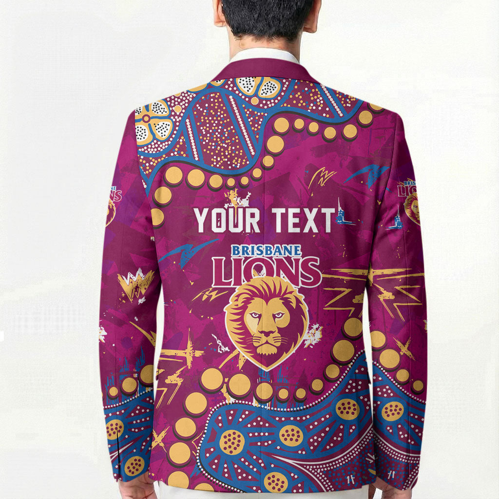 Personalized Brisbane Lions Blazer Aboriginal Pattern with Graffiti Style
