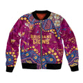 Personalized Brisbane Lions Bomber Jacket Aboriginal Pattern with Graffiti Style