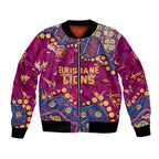 Personalized Brisbane Lions Bomber Jacket Aboriginal Pattern with Graffiti Style
