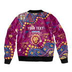 Personalized Brisbane Lions Bomber Jacket Aboriginal Pattern with Graffiti Style