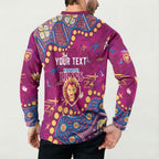 Personalized Brisbane Lions Button Sweatshirt Aboriginal Pattern with Graffiti Style