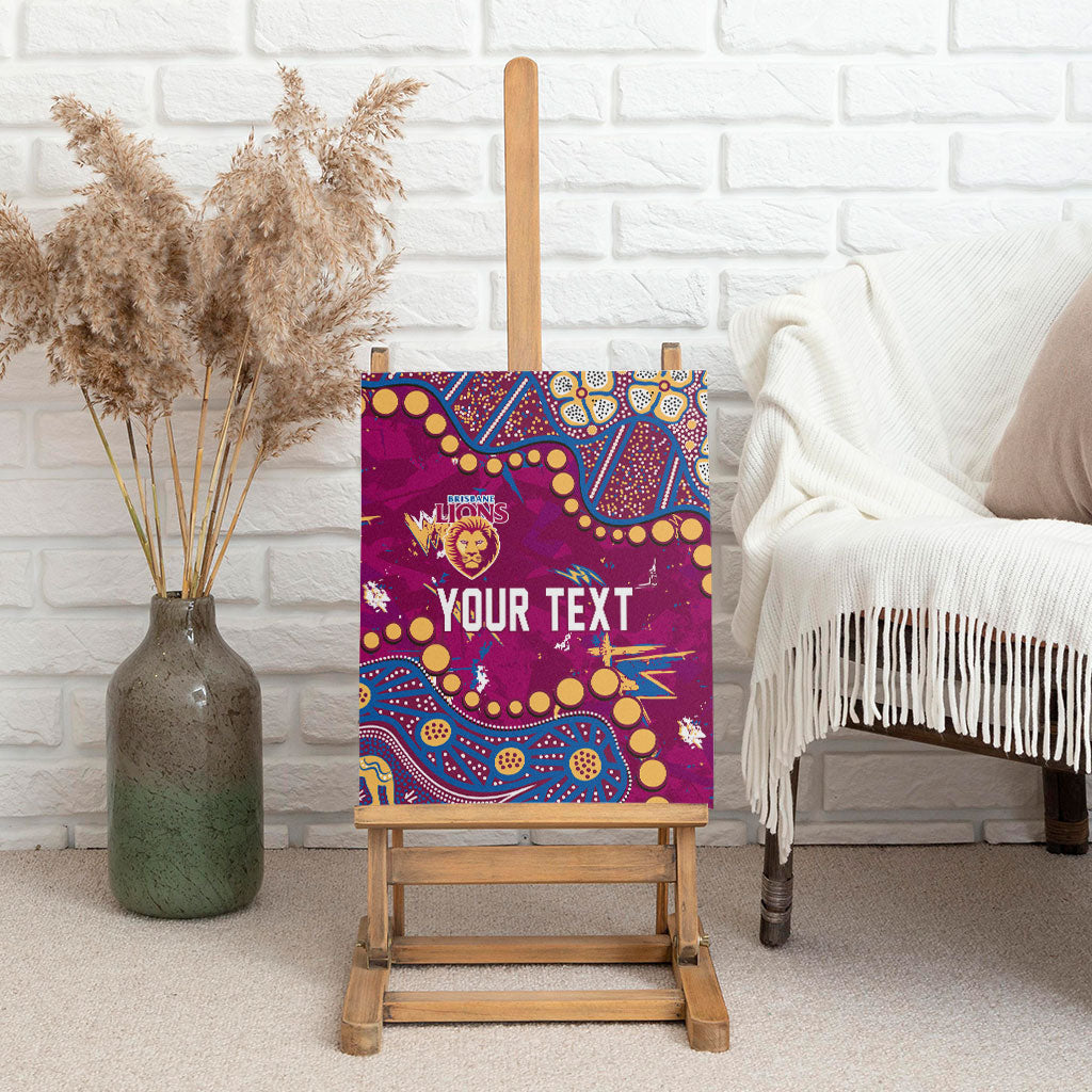 Personalized Brisbane Lions Canvas Wall Art Aboriginal Pattern with Graffiti Style