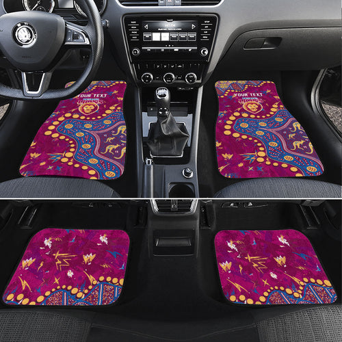 Personalized Brisbane Lions Car Mats Aboriginal Pattern with Graffiti Style
