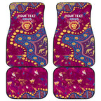 Personalized Brisbane Lions Car Mats Aboriginal Pattern with Graffiti Style